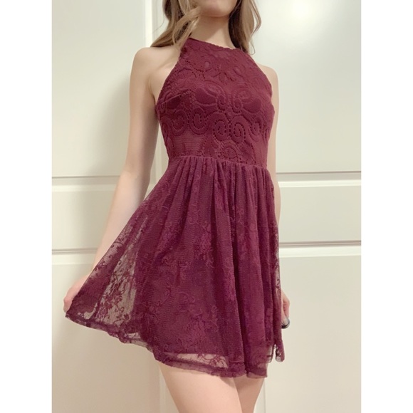 Hollister Dresses & Skirts - Hollister || Maroon Lace Dress